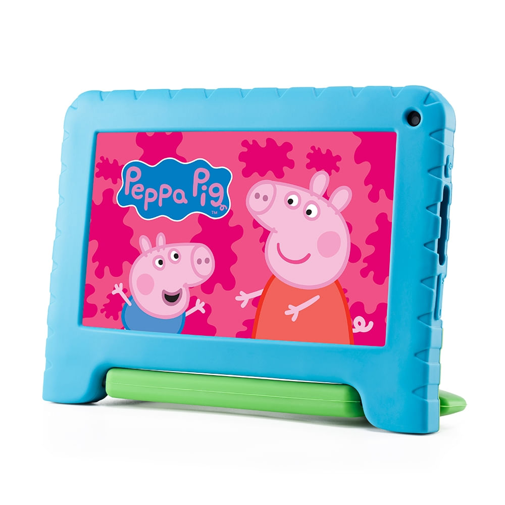 Encontraproduto.com.br - Tablet Infantil Peppa Pig com Controle Parental 4GB RAM + 64GB + Tela 7 pol + Case + Wi-fi + Android 13 + Quad Core Multi - NB420OUT [Remanufaturado]