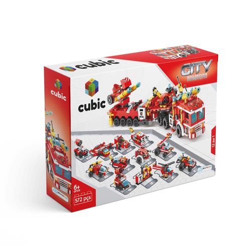 Blocos de Montar Cubic 12 em 1 Bombeiro Resgate 557 Peças Multikids - BR1094OUT [Remanufaturado]