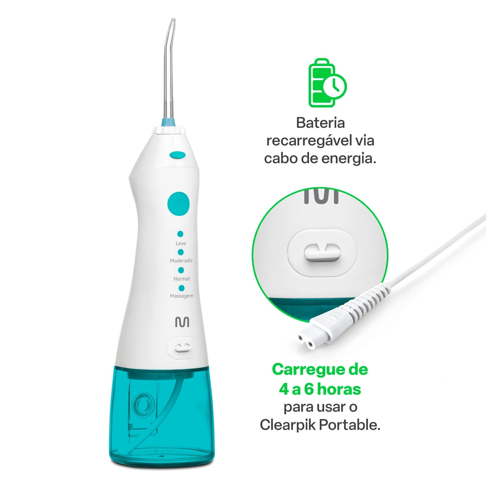 Encontraproduto.com.br - Irrigador Oral Clearpik Portable 200ml Recarregável Multi Saúde - HC036OUT [Remanufaturado]