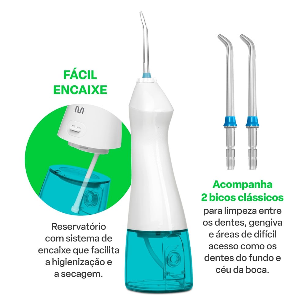 Encontraproduto.com.br - Irrigador Oral Clearpik Portable 200ml Recarregável Multi Saúde - HC036OUT [Remanufaturado]