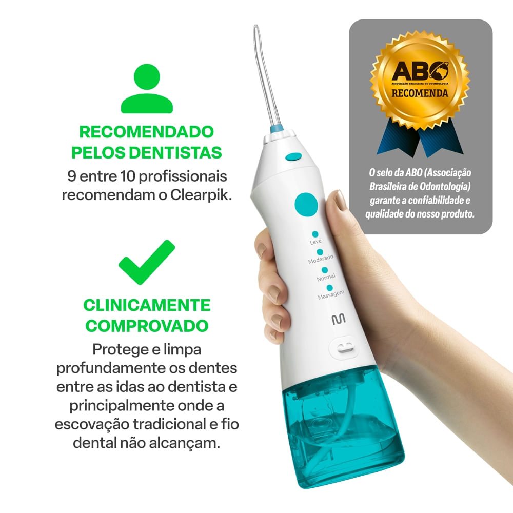 Encontraproduto.com.br - Irrigador Oral Clearpik Portable 200ml Recarregável Multi Saúde - HC036OUT [Remanufaturado]
