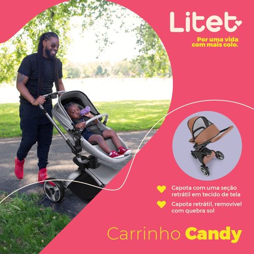 Carrinho Passeio Moisés Candy 0-15kgs Caramelo Litet - BB668OUT [Reembalado]