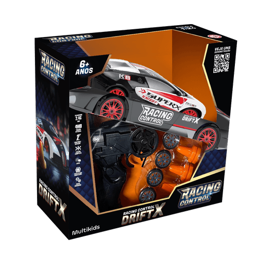 Carrinho de Corrida de Controle Remoto Drift x Vermelho e Preto Multikids - BR2417