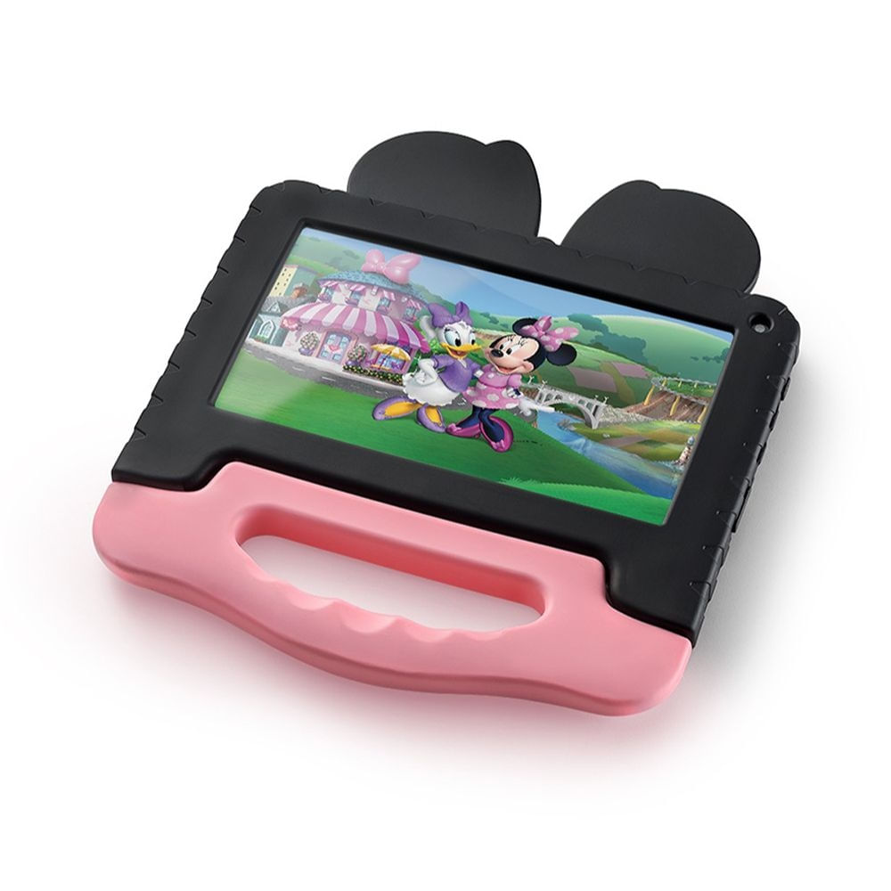 Encontraproduto.com.br - Tablet Infantil Minnie com Controle Parental 4GB RAM + 64GB + Tela 7 pol + Case + Wi-fi + Android 13 + Quad Core Multi - NB414OUT [Remanufaturado]