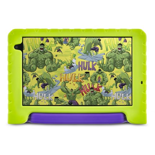 Tablet Infantil Hulk 8" Wi-Fi 6GB RAM 64GB Android 13 Octa-Core Câmeras 5MP e 2MP Bateria 4000mAh Multi NB441