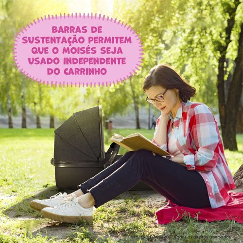 Carrinho de passeio para bebê Multikids 0-15kgs c/ berço Moises Beyond Cinza - BB429OUT [Reembalado]