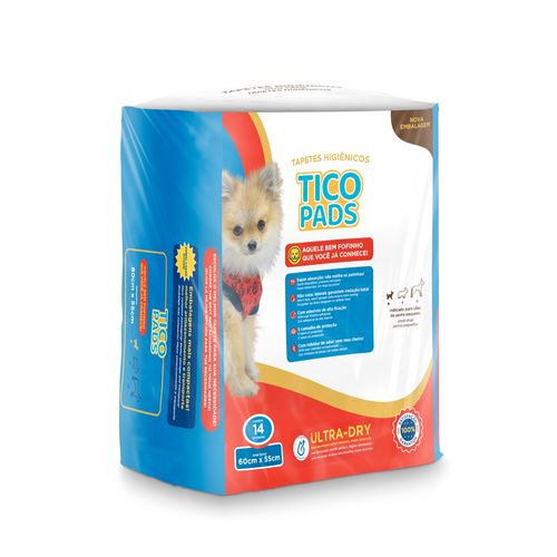 Tapete Higiênico Descartavel Tico Pads 14 unidades 55x60cm - PP444