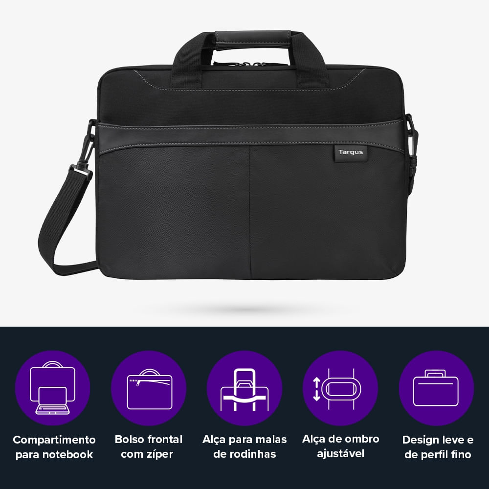 Encontraproduto.com.br - Maleta Targus Para Notebook Ate 15,6 Business Casual Preta + Garantia Vitalícia - TSS898OUT [Remanufaturado]