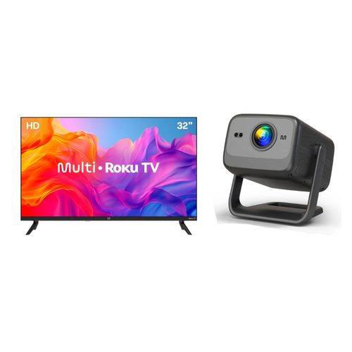 Kit Smart TV 32" HD Roku Multi + Projetor Smart Full HD 300 Lumens Multi - TL052MK