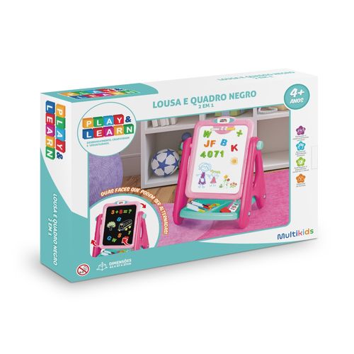 Lousa Para Criança Magnética e Quadro Negro Play e Learn 2 em 1 Multikids - BR1767OUT [Remanufaturado]