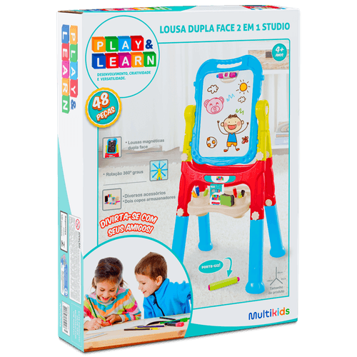 Lousa Mágica 2 em 1 Studio Play & Learn Multikids - BR1214