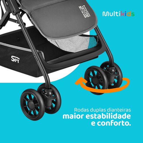Carrinho de bebê compacto Multikids Spy 0 até 15kg Cinza - BB425OUT [Reembalado]