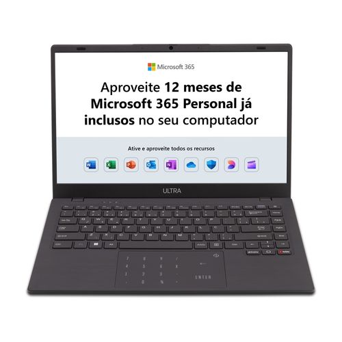 Notebook, Windows 11 Home, Tela 14 Pol, Processador Celeron N4020C, Memória 4GB 128GB eMMC Cinza Ultra - UB250OUT [Remanufaturado]