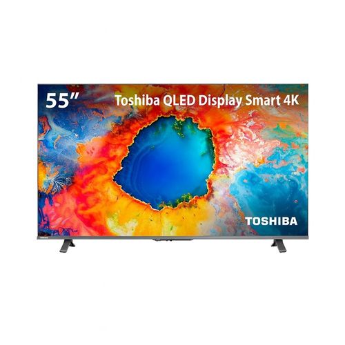 Smart TV QLED 55" 4K Toshiba 55C450NS Google TV 3 HDMI 2 USB Wi-Fi - TB035MOUT [Remanufaturado]