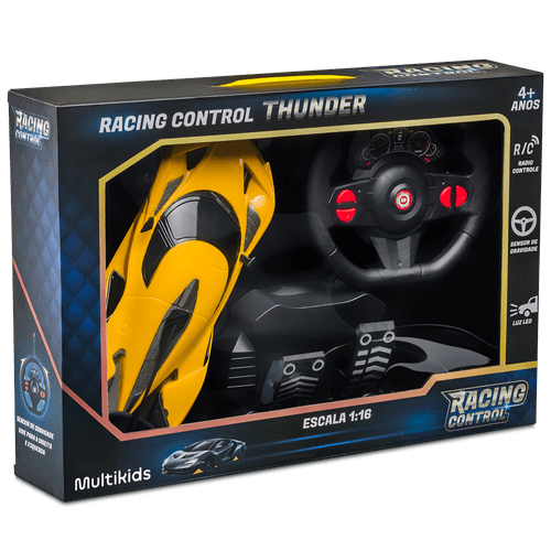Carrinho Racing Control Thunder Amarelo Multikids - BR1645OUT [Remanufaturado]