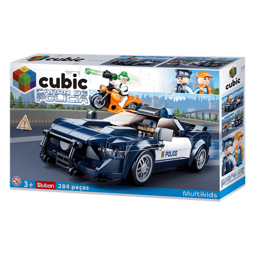 Blocos de Montar Carro de Policia 284 Peças Multikids - BR1460