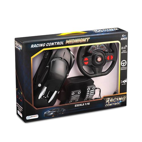 Carrinho com Volante e Pedal Racing Control Midnight Preto Multikids - BR1147OUT [Remanufaturado]