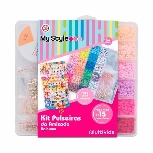 Kit Pulseiras da Amizade Arco-iris My Style Multikids - BR2314