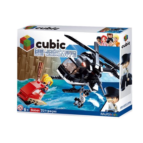 Blocos de Montar Helicóptero da Policia 221 Peças Multikids - BR1459