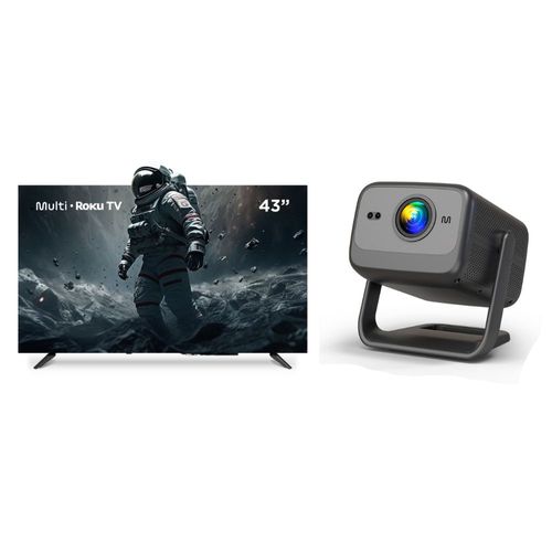 Kit Smart TV DLED 43 FHD Multi Roku + Projetor Smart Full HD 300 Lumens Multi TL056MK