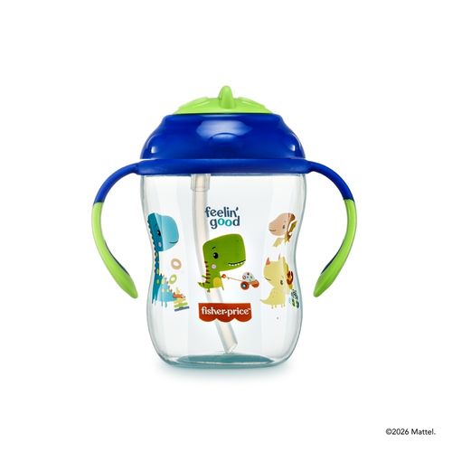 Copo de Treinamento com Canudo First Moments Blueberry Smoothie 270 ml Azul Fisher Price - BB1016