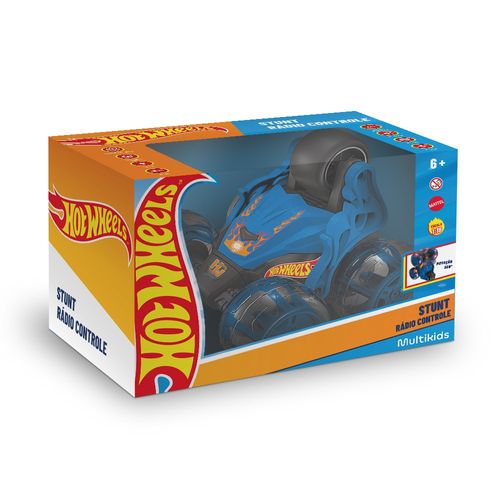 Rc Hot Wheels - Stunt - 4 Canais - Azul - Luz e Som - BR2476OUT [Remanufaturado]