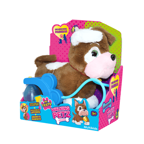 Pelúcia Cachorrinho Walking Petz Bulldog Multikids - BR1874