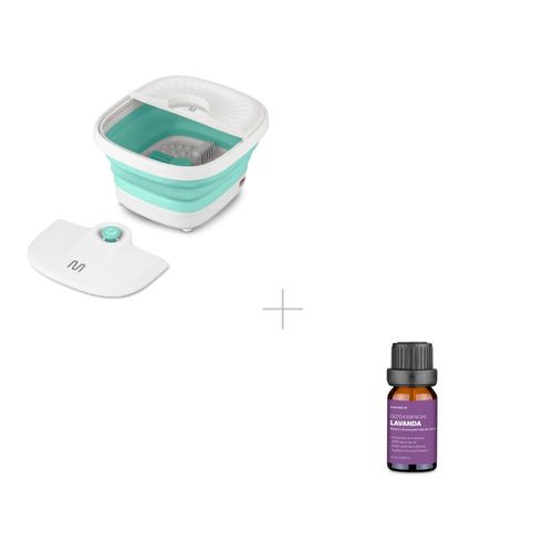 Kit Hidromassageador para os pés Foot Spa + Óleo Essencial de Lavanda Multi Saúde - HC6061K