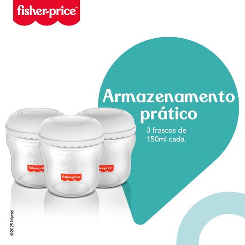 Kit 3 Frascos para Armazenar Leite 150 ml Mom's Essentials Frisher Price - BB1077OUT [Reembalado]