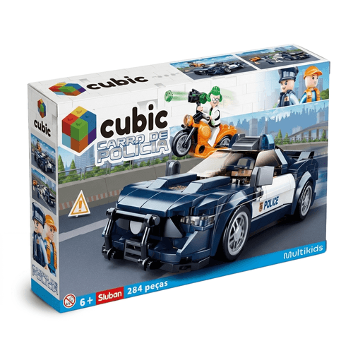 Blocos de Montar Carro de Policia 284 Peças Multikids - BR1460