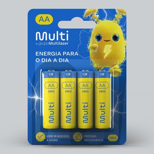 Pilha Zinco AA Com 4 Unidades Multi - PZ001