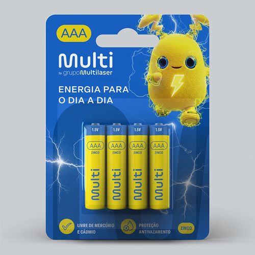 Pilha De Zinco AAA Com 4 Unidades Multi - PZ002