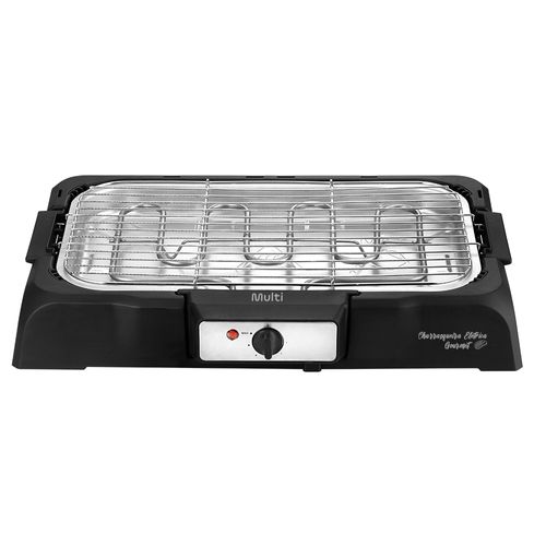 Churrasqueira Elétrica 2000W com Controle de Temperatura Preto com Inox Multi - 220v - GO132OUT [Reembalado]