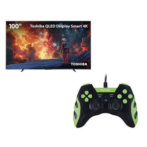 Smart TV QLED 100 4K UHD Toshiba Google TV + Controle Gamer - 100Z670RSK1