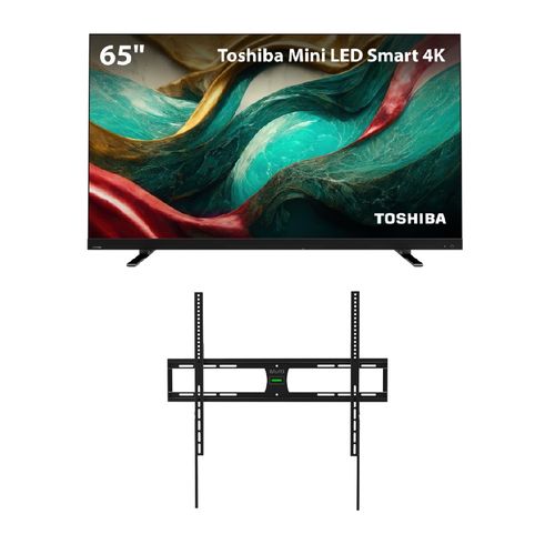 Kit Smart TV Mini LED 65" 4K Wi-Fi Toshiba + Suporte Fixo para TV de 37" a 85" Multi - TB019MK