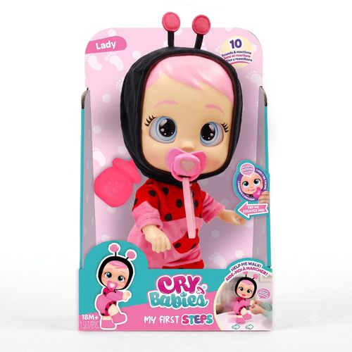 Boneca Cry Babies Lady Anda de Verdade, Emite Sons e Chora Lágrimas Reais Multikids - BR2797