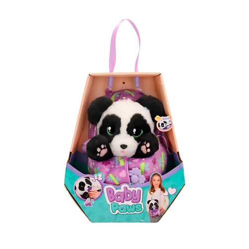 Pelúcia Baby Paws Panda Com Sons Reais e Bolsa de Transporte 2 em 1 Multikids - BR2615
