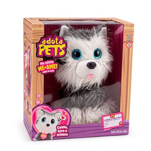 Pelúcia Adota Pets Cachorrinho Max com Acessórios e Certificado de Adoção Multikids - BR2605