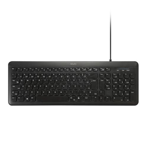 Teclado Com Fio USB Cabo 180cm Preto Multi - TC665