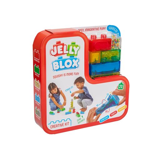 Maleta de Blocos de Montar Jelly Blox 2 em 1 30 Peças Multikids - BR2641