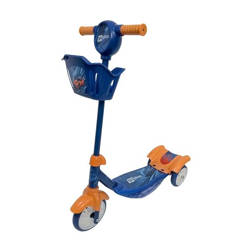 Patinete Infantil 3 Rodas Go Play Turbo Ride com Luz e Cestinha Azul Multikids - BR2753