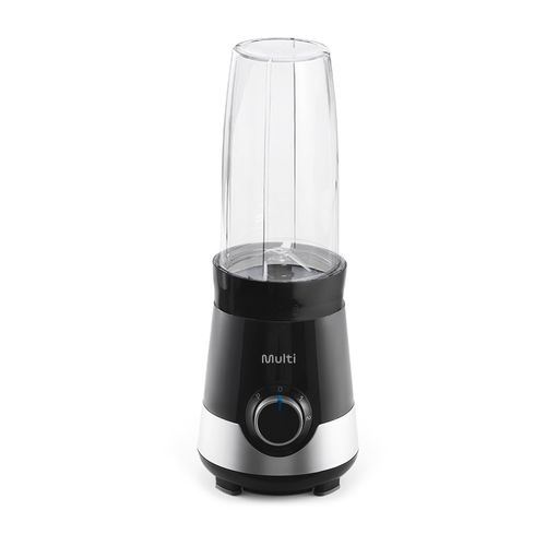 Liquidificador Shake 2 Copos 800ml, 3 Velocidades, 300w-127v Preto e Prata - GO013OUT [Reembalado]