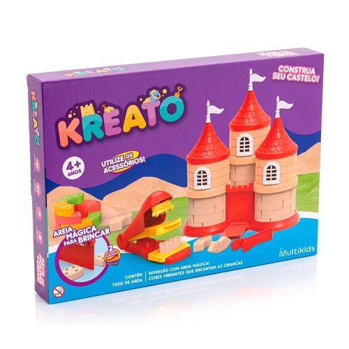 Kit Areia Mágica Castelo Kreato Infantil com 18 Acessórios Multikids - BR2792