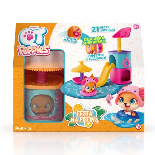 Playset QT Puppies Festa na Piscina com Acessórios e Mini Figura Multikids - BR2729OUT [Reembalado]