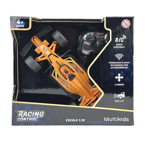 Carrinho Racing Control Formula 1 Laranja Multikids - BR2806