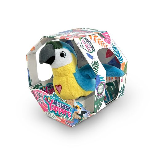 Papagaio de Pelúcia Interativo Happy Yappers Azul Multikids - BR2778