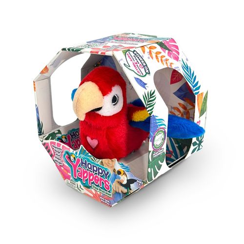Papagaio de Pelúcia Interativo Happy Yappers Vermelho Multikids - BR2779