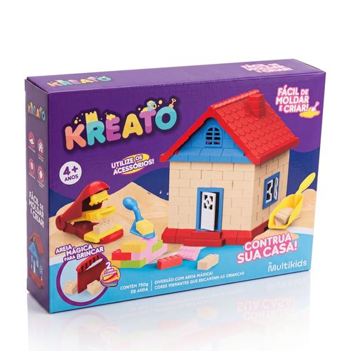 Kit Areia Mágica Casa Kreato Infantil com 13 Acessórios Multikids - BR2793