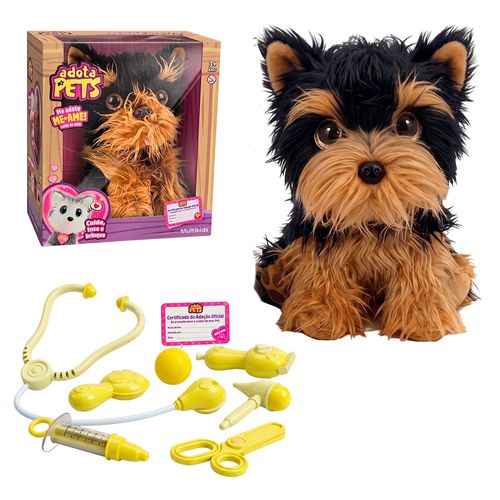 Pelúcia Interativa Adota Pets Toddy para Adotar com Acessórios e Certificado de Adoção Multikids - BR2603