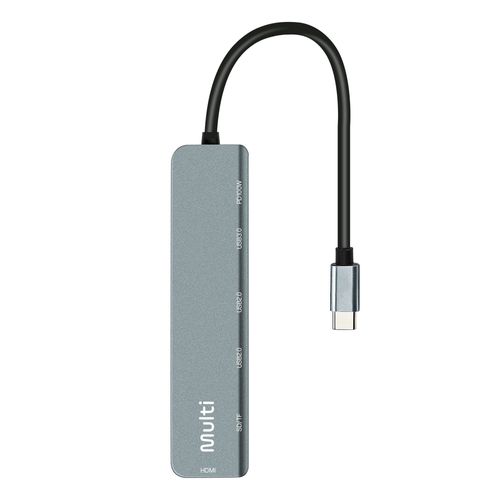 Hub USB-C 7 em 1 com Power Delivery Cinza Multi - AC450